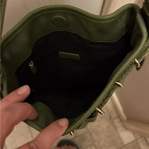 DKNY Vintage Olive & Cold Sig. Monogrammed Shoulder Bag EUC!! - Picture 13 of 15